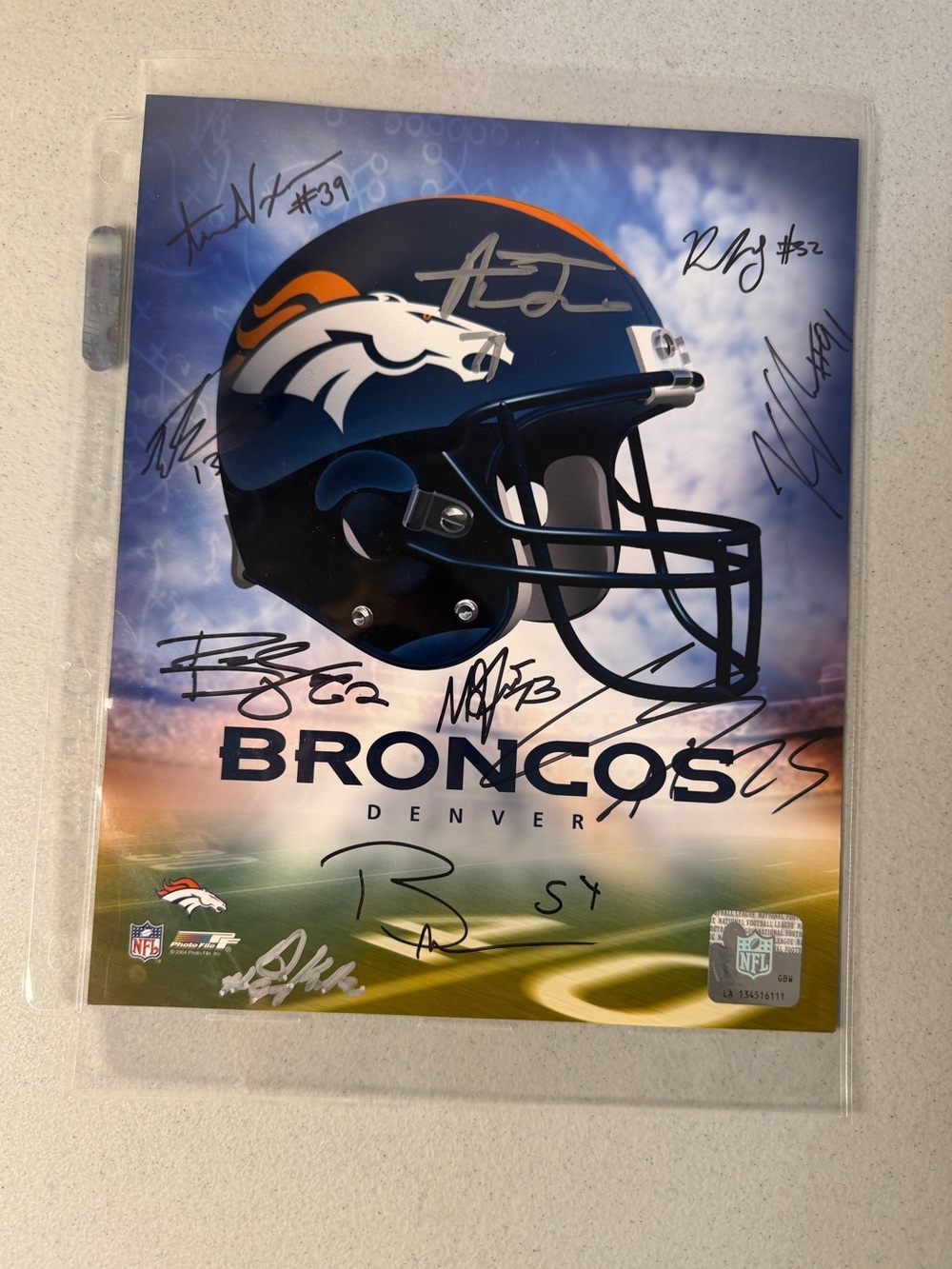 NFL Denver Broncos Blue Orange White Team Helmet Art Print